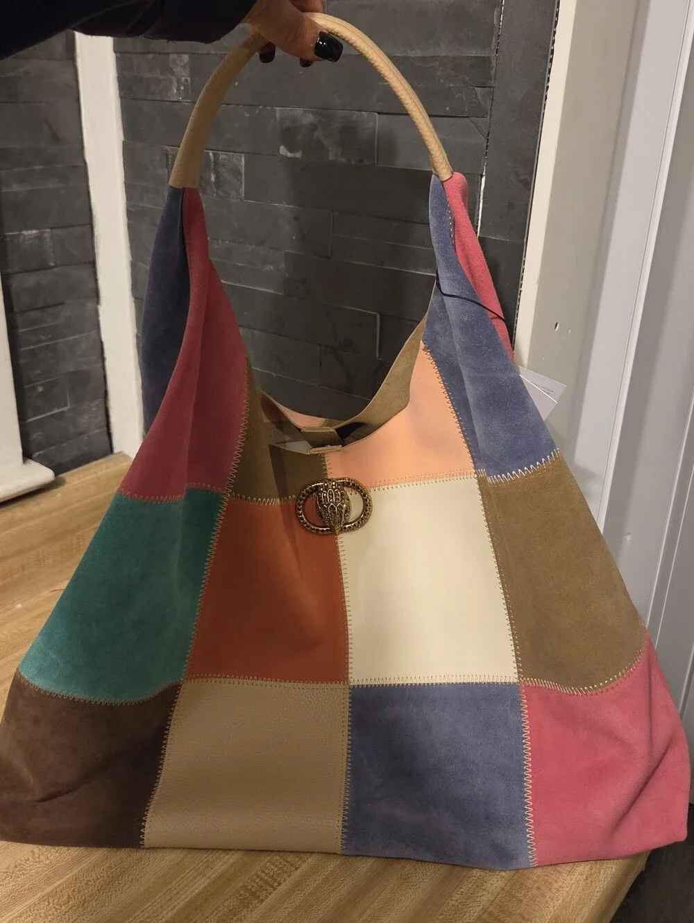 Kurt Geiger NWT Suede Patchwork Hobo Bag & Dustbag
